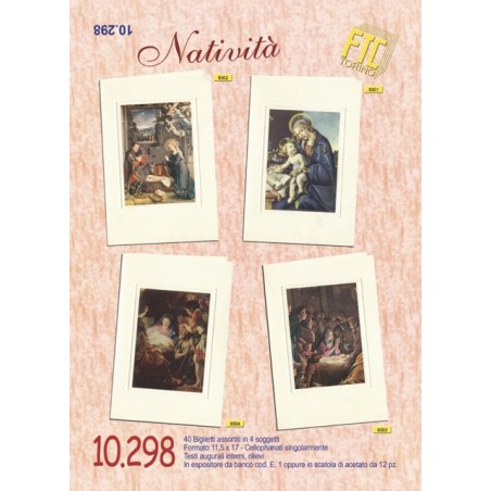 Ftc 10298 - Biglietti Natività 3 Soggetti Conf.12 pz.