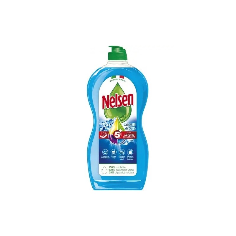 Nelsen 6959 - Detersivo lavapiatti Cristalli di Sale 900 ml