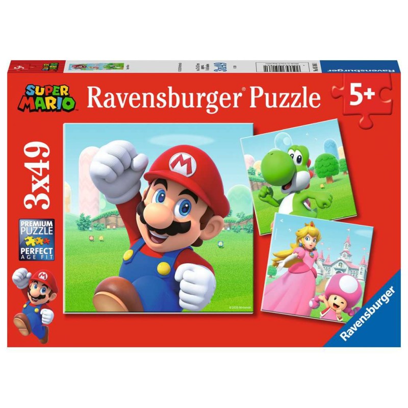 Ravensburger 5186 - Puzzle 3 x 49 Pezzi - Super Mario