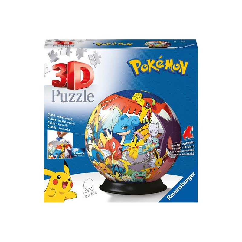 Ravensburger 11785 - Puzzle 3D - Pokemon Ball Personaggi