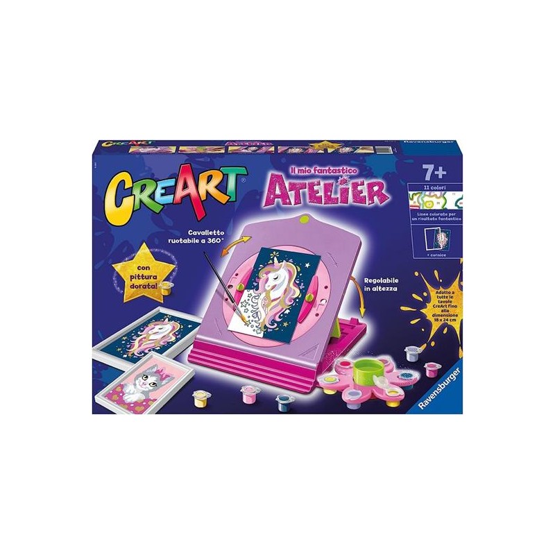 Ravensburger 23858 - Creart - Atelier Unicorno Set con Cavalletto