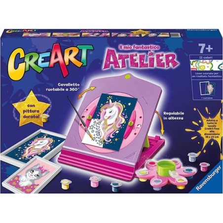 Ravensburger 23858 - Creart - Atelier Unicorno Set con Cavalletto