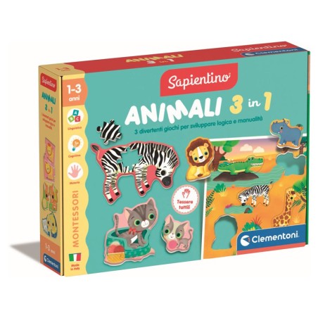 Clementoni 16460 - Sapientino - Montessori Animali 3 in 1