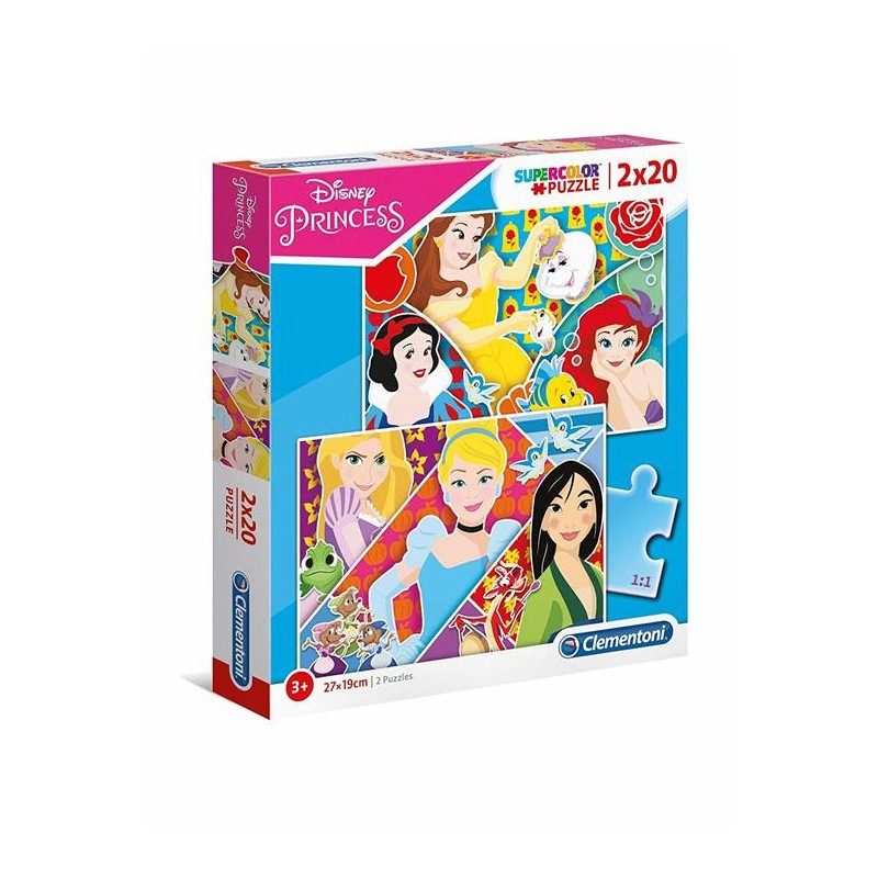 Clementoni 24766 - Puzzle 2 x 20 Pezzi - Princess