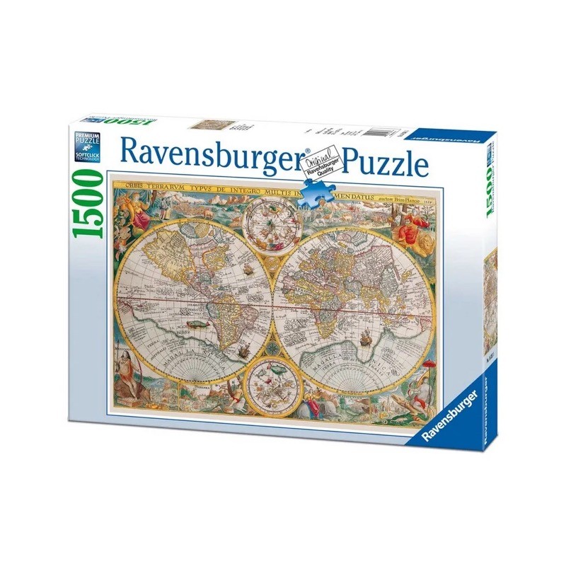 Ravensburger 16381 - Puzzle 1500 Pezzi - Mappamondo Antico