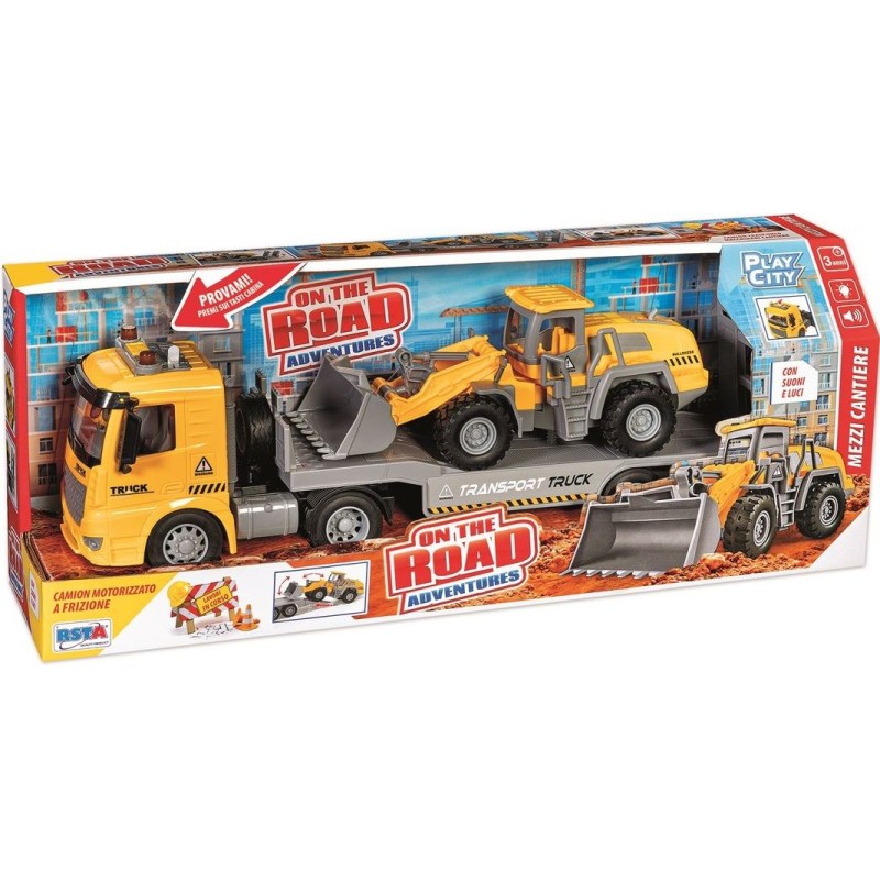 Rstoys 11897 - Camion Trasporto Mezzi Cantiere a Frizione Luci e Suoni