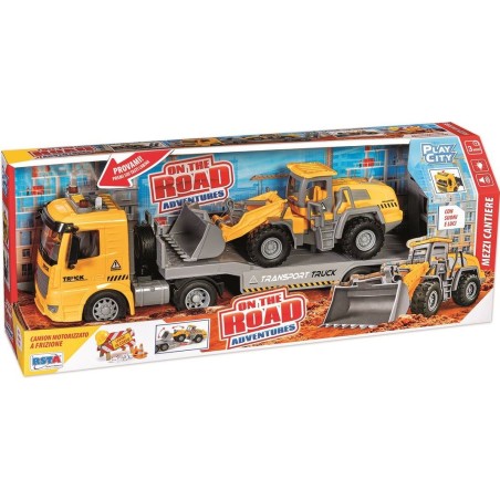 Rstoys 11897 - Camion Trasporto Mezzi Cantiere a Frizione Luci e Suoni