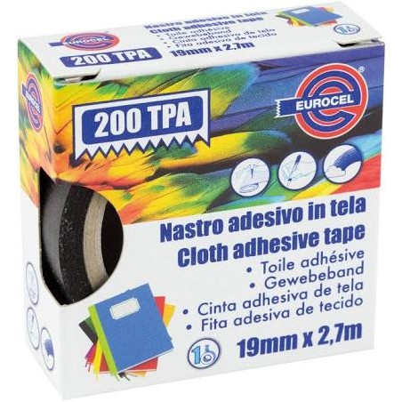 Sicad 207 - Nastro Adesivo Telato Nero 19 mm x 2,7 m