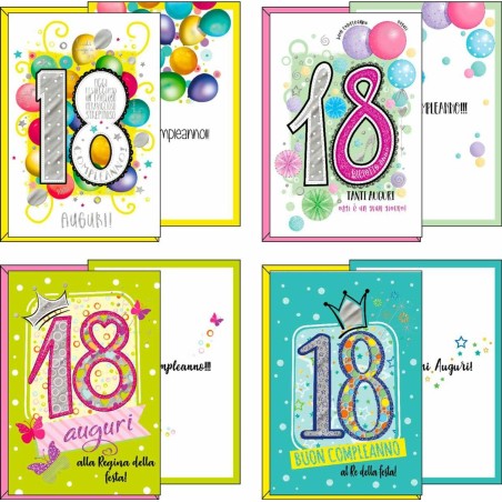 Kartos 551902 - Biglietti 18 Compleanno Conf.12 pz