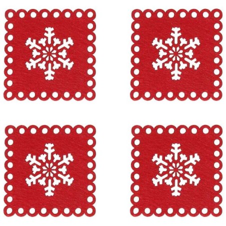 Due Esse 8822 - Sottobicchieri Feltro Natale Rosso Cf. 6 Pz