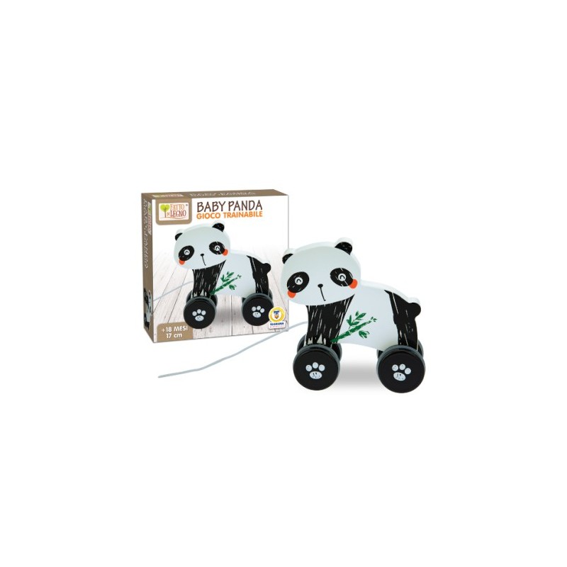 Teorema 40634 - Fatto di Legno Baby Panda Trainabile 16 cm