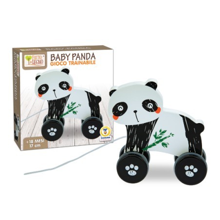 Teorema 40634 - Fatto di Legno Baby Panda Trainabile 16 cm