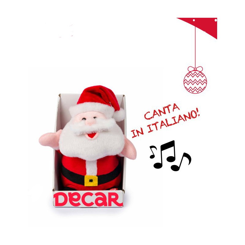 Decar 25753 - Babbo Natale 25 cm Luci Movimento e Canta in Italiano