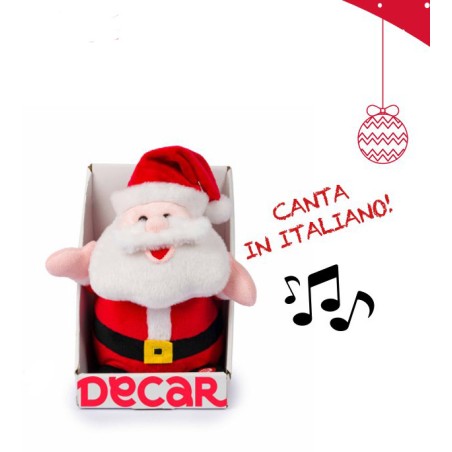 Decar 25753 - Babbo Natale 25 cm Luci Movimento e Canta in Italiano