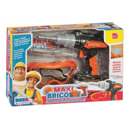 Rstoys 11690 - Trapano a Batteria Maxi Brico con Occhiali Lavoro