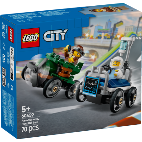 Lego 60459 - City - Pack Veicoli aa Corsa: Aereo Contro Letto d'Ospedale