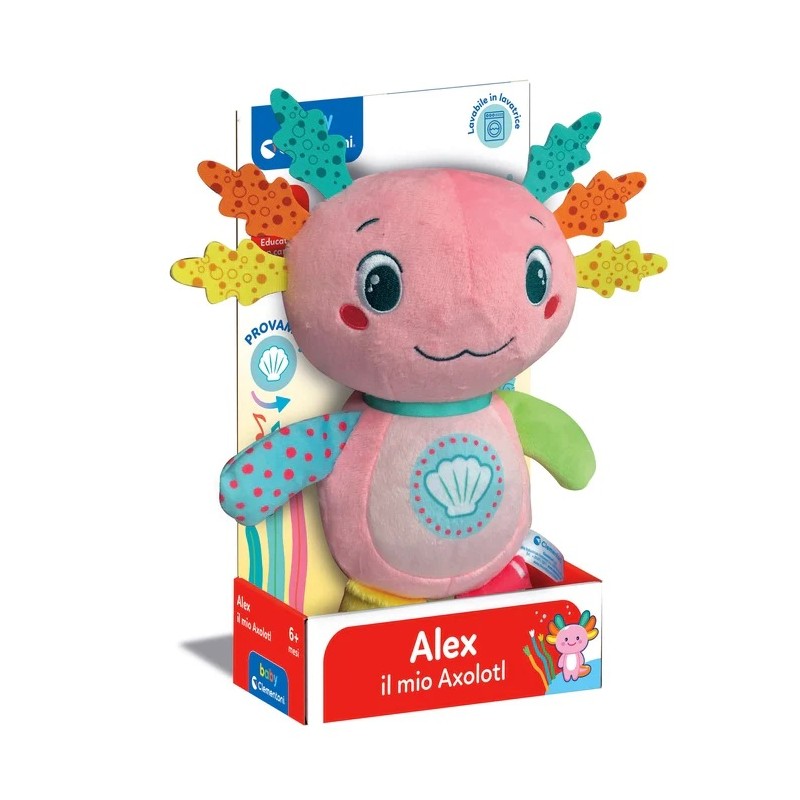 Clementoni 17558 - Baby Clementoni - Peluche Alex il Mio Axolotl