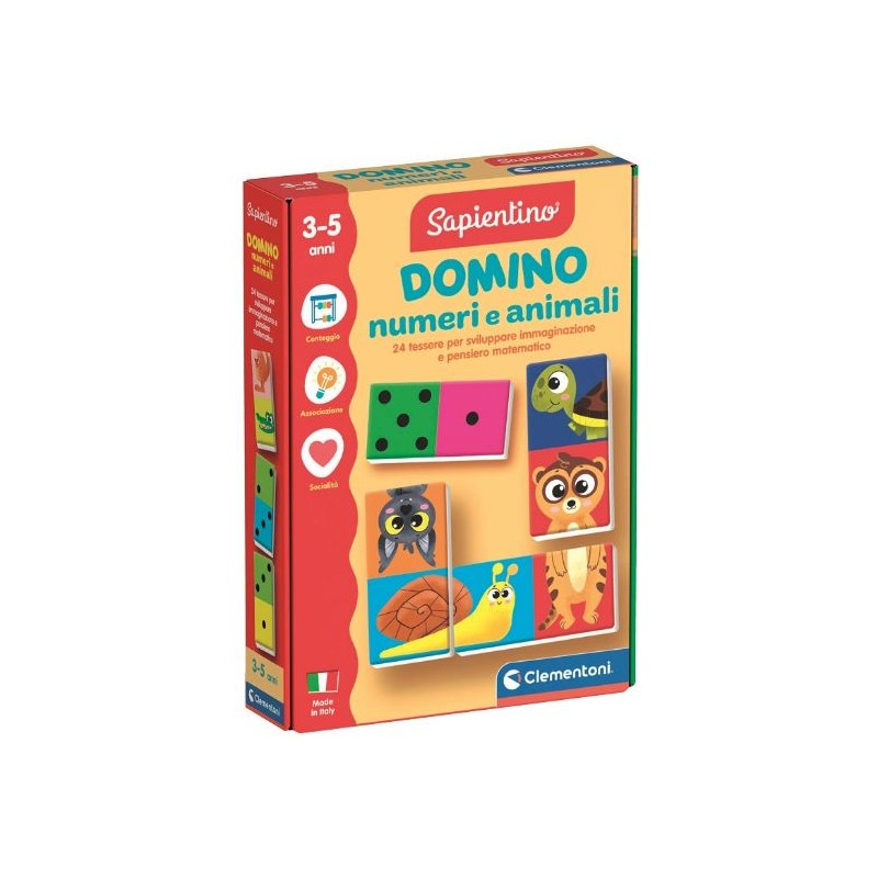 Clementoni 16841 - Sapientino - Domino Numeri e Animali