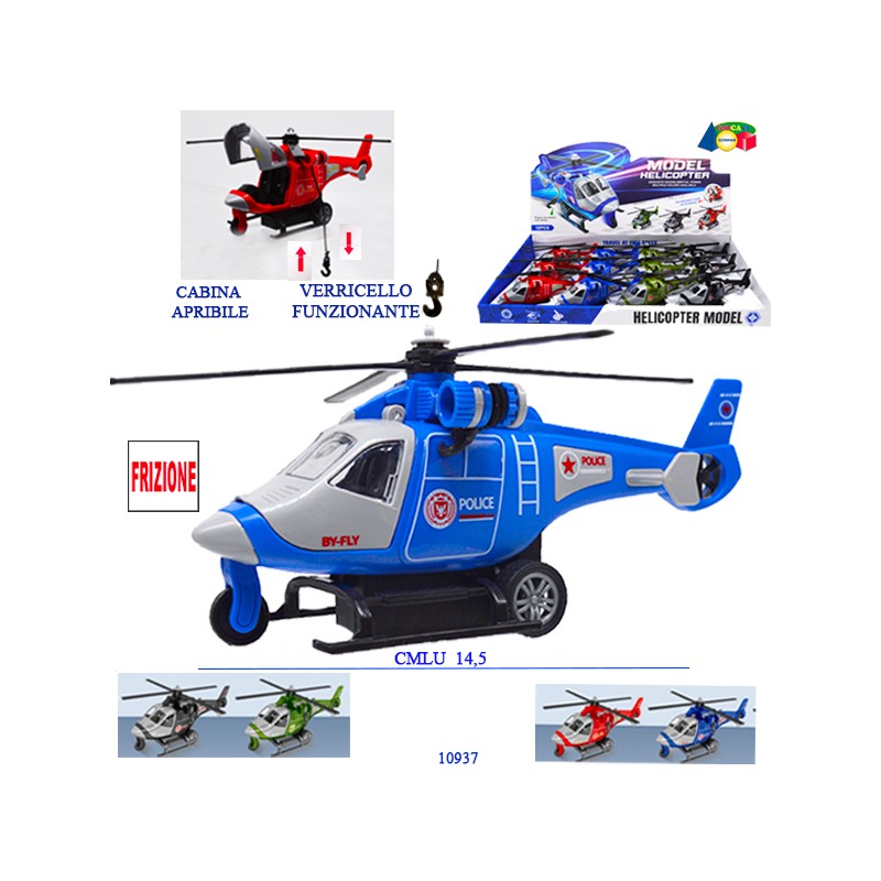 Ginmar 10937 - Elicottero da Soccorso Frizione Display 12 pz