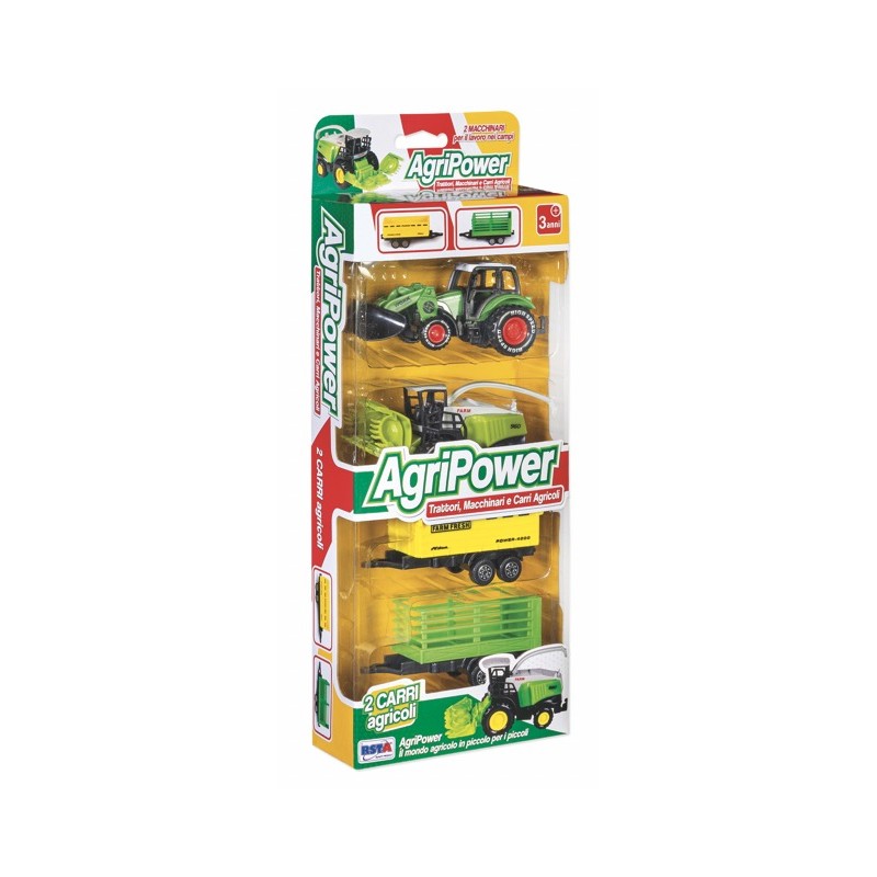 Rstoys 12076 - Playset Agripower 2 Trattori e 2 Rimorchi