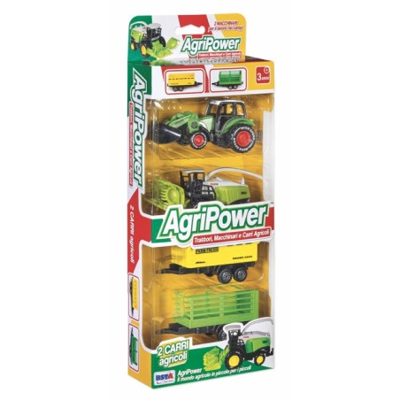 Rstoys 12076 - Playset Agripower 2 Trattori e 2 Rimorchi