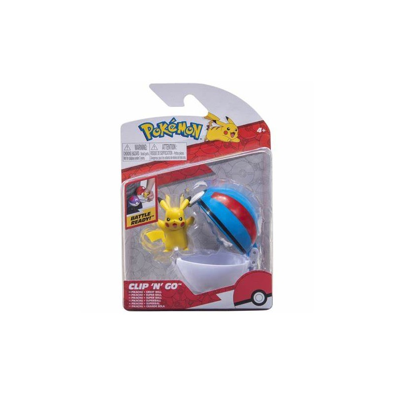 Rei Toys 160204 - Pokemon - Clip n'Go Pikachu + Super Ball