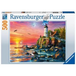 Ravensburger 217 - Puzzle 500 Pezzi - Faro al Tramonto