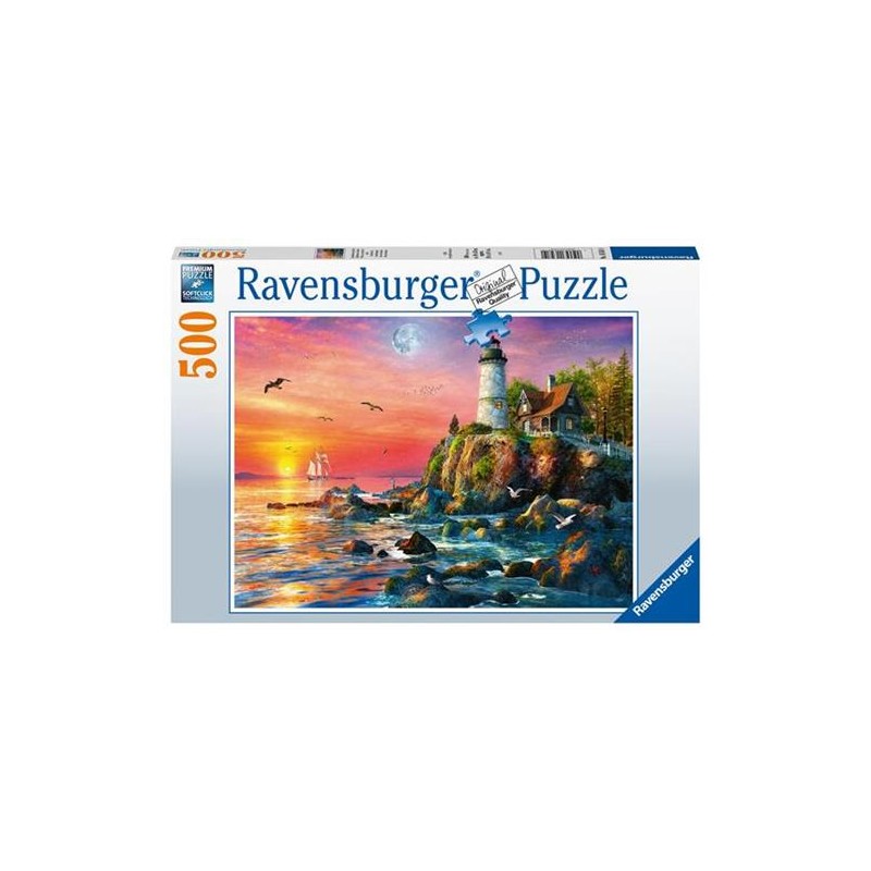 Ravensburger 217 - Puzzle 500 Pezzi - Faro al Tramonto