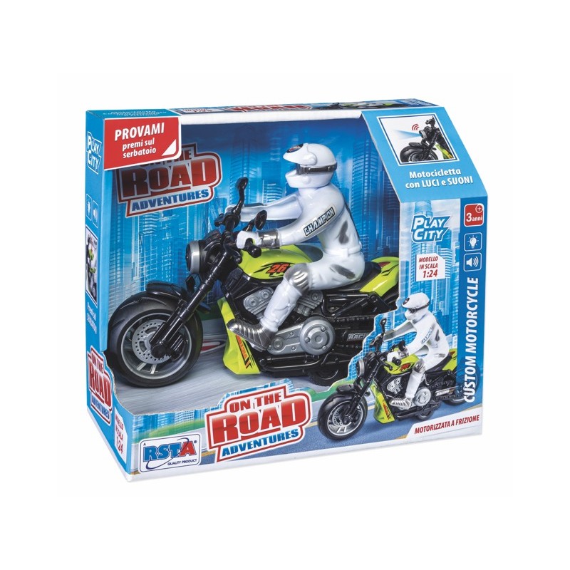 Rstoys 12096 - Moto con Pilota Luci e Suoni a Frizione