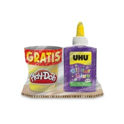 Uhu 1000 - Set Colla Glitter con Vasetto Playdoh Ass