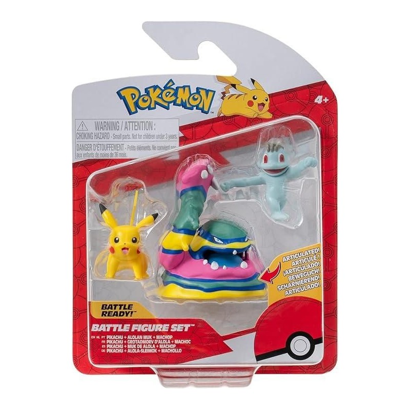 Rei Toys 20401 - Pokemon - Battle Figure Pikachu + Muk + Machop