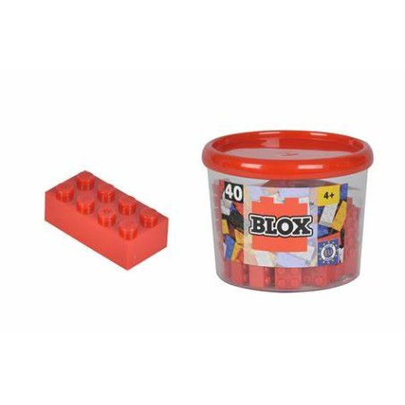 Simba 8875 - Blox Mattoncini Compatibili Barattolo 40 Pz Rosso