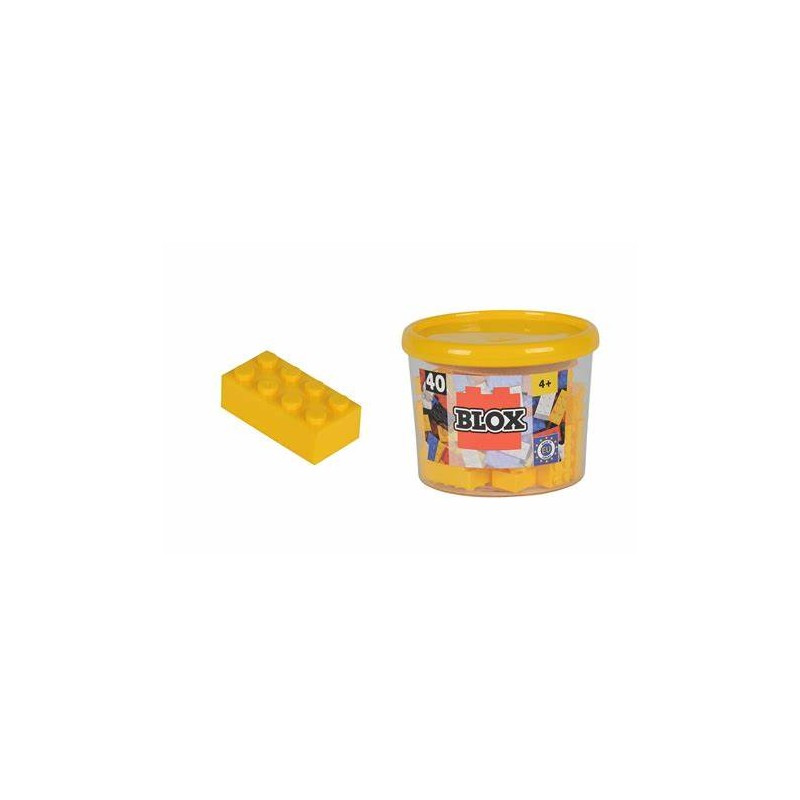 Simba 8857 - Blox Mattoncini Compatibili Barattolo 40 Pz Giallo