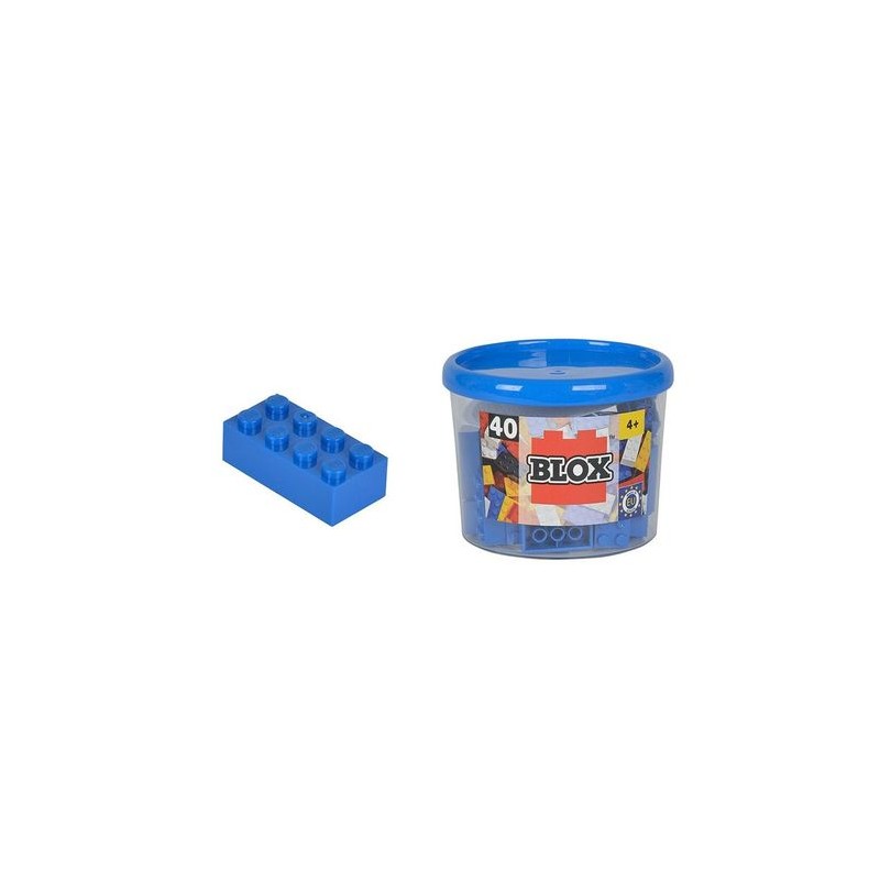 Simba 8881 - Blox Mattoncini Compatibili Barattolo 40 Pz Blu